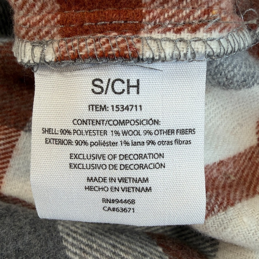 HFX Womens Shacket Sz S Plaid Gray Brown Snap Button Shirt Jacket Camp Hike Cozy - Picture 7 of 8
